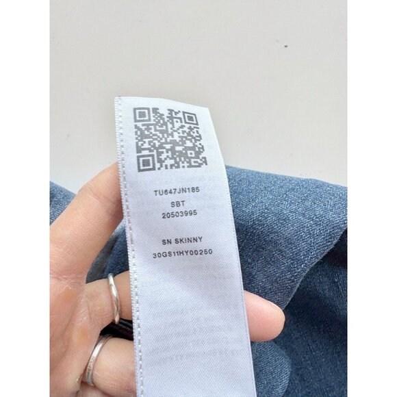 Girls' TRUE RELIGION Floral Patch Medium Dark Rinse Skinny Jeans, Size 6X - Picture 13 of 16